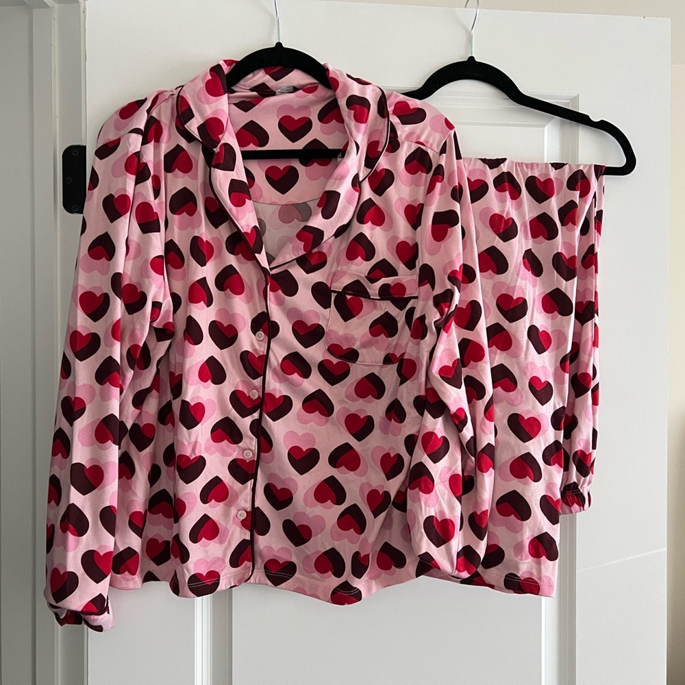 kate spade Pink and Red Heart Button Down Shirt